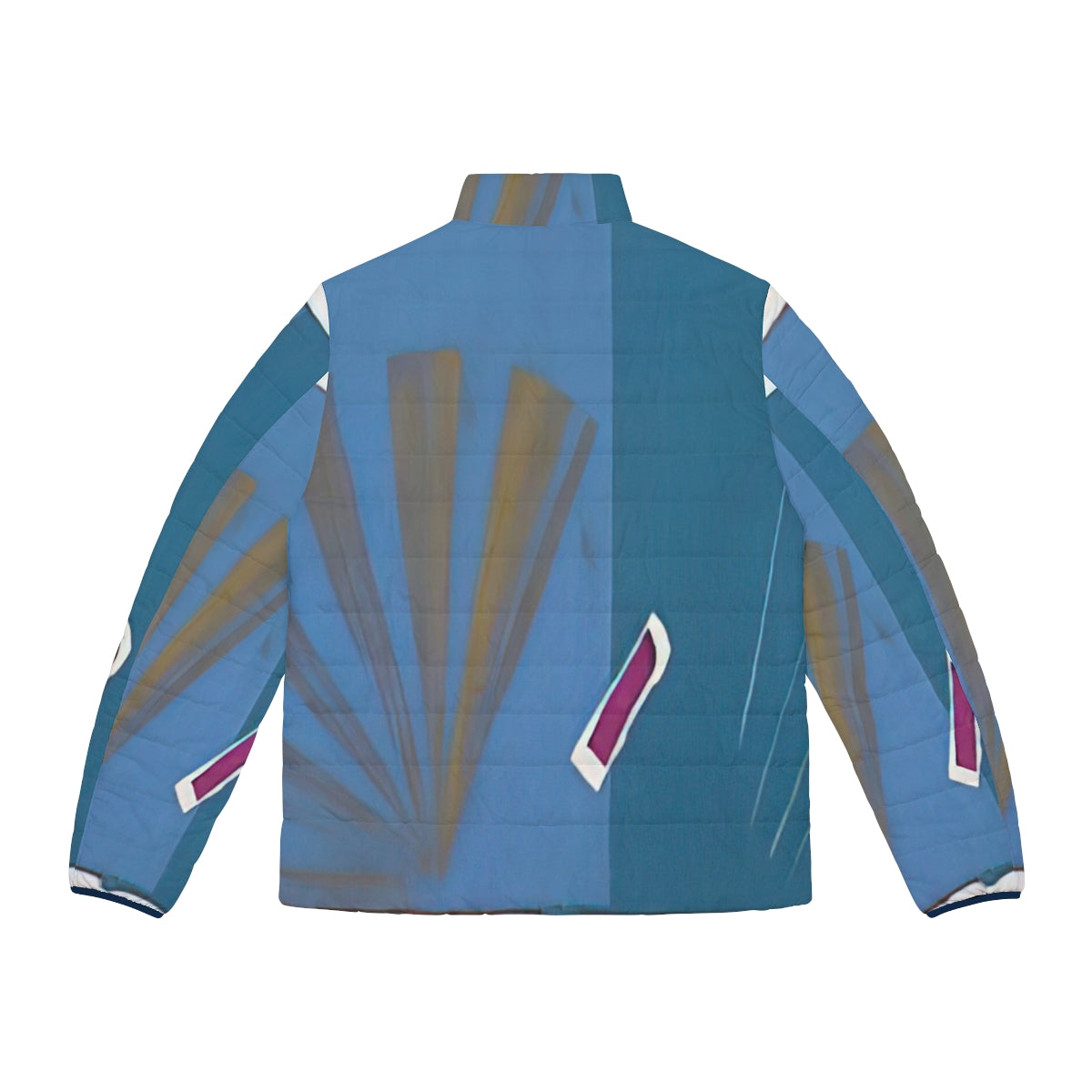 Sol Lewitt Inspired Minimalist Geometric Pattern Puffer Jacket - Back