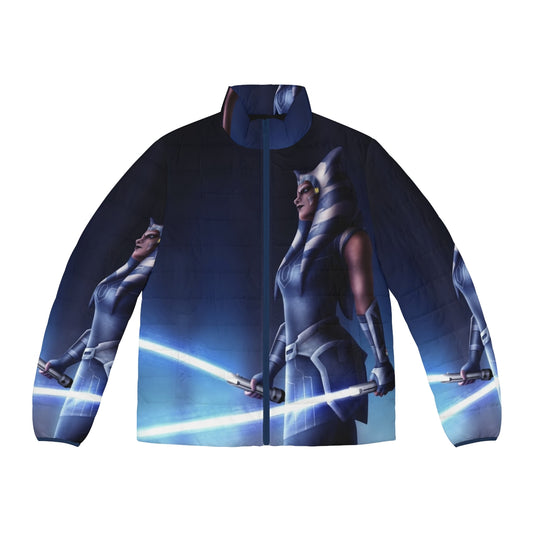 Ahsoka Tano puffer jacket with lightsabers and Togruta lekku