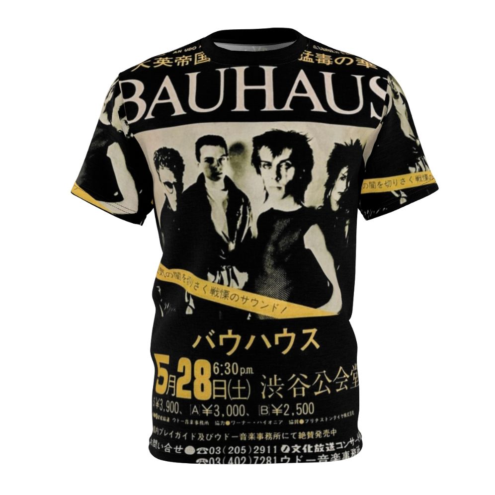 Bauhaus-inspired retro graphic t-shirt for alternative music fans