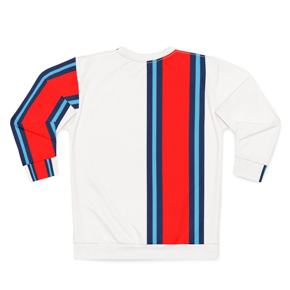 Martini Stripe Sweatshirt featuring minimalist motorsport design - Back