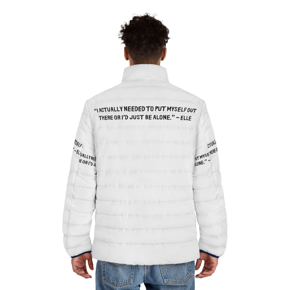 Heartstopper Gang Puffer Jacket with Fan Art and Quotes - men back