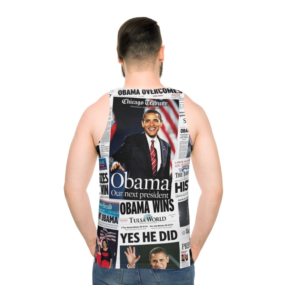 Obama 2008 commemorative unisex tank top - men back