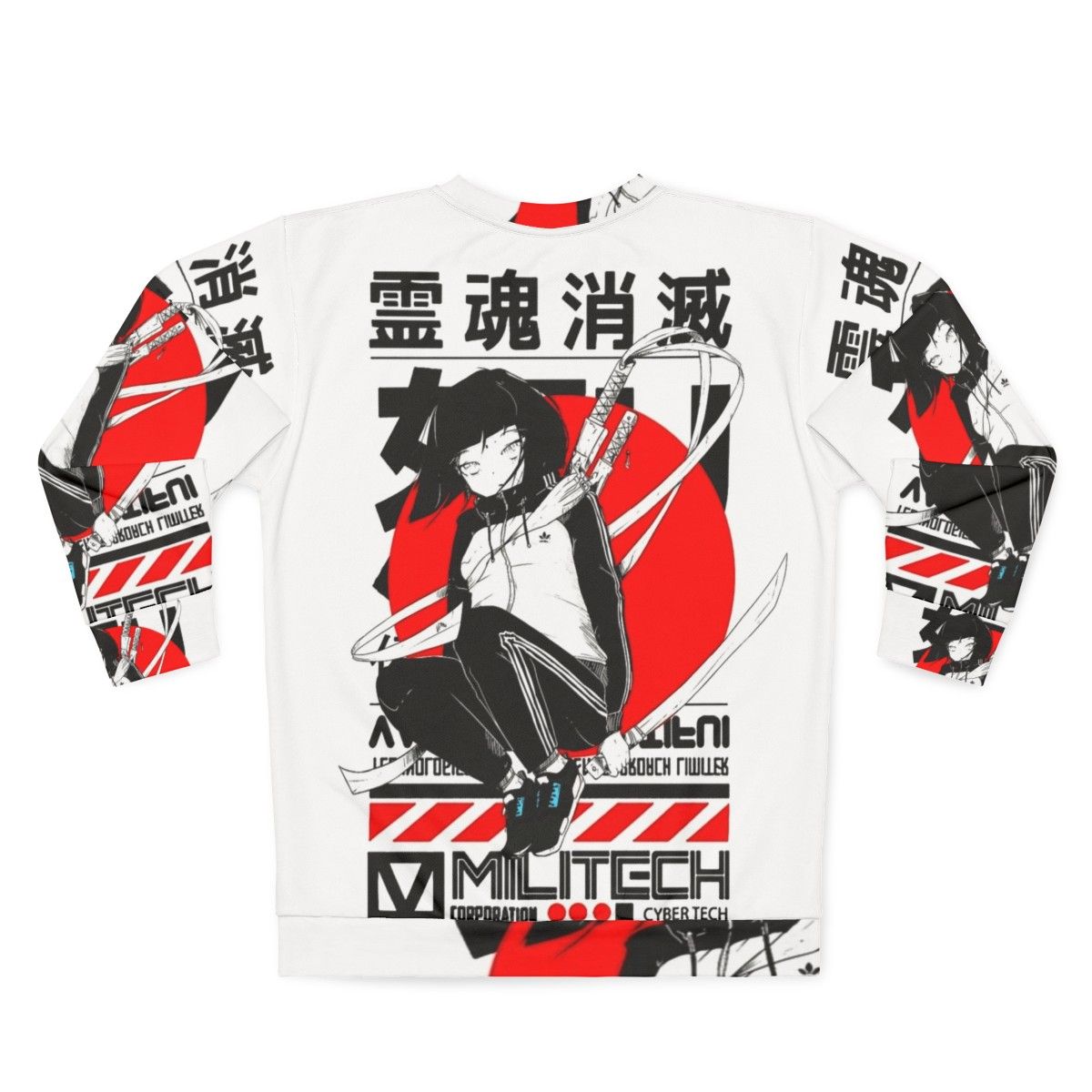 Japanese fashion urban cyberpunk style sweatshirt - Back