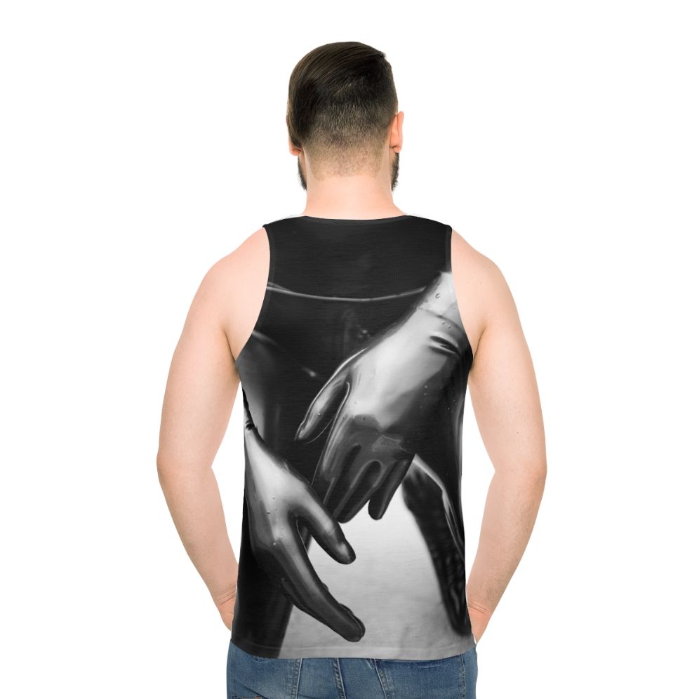 Unisex tank top with latex-inspired design - men back