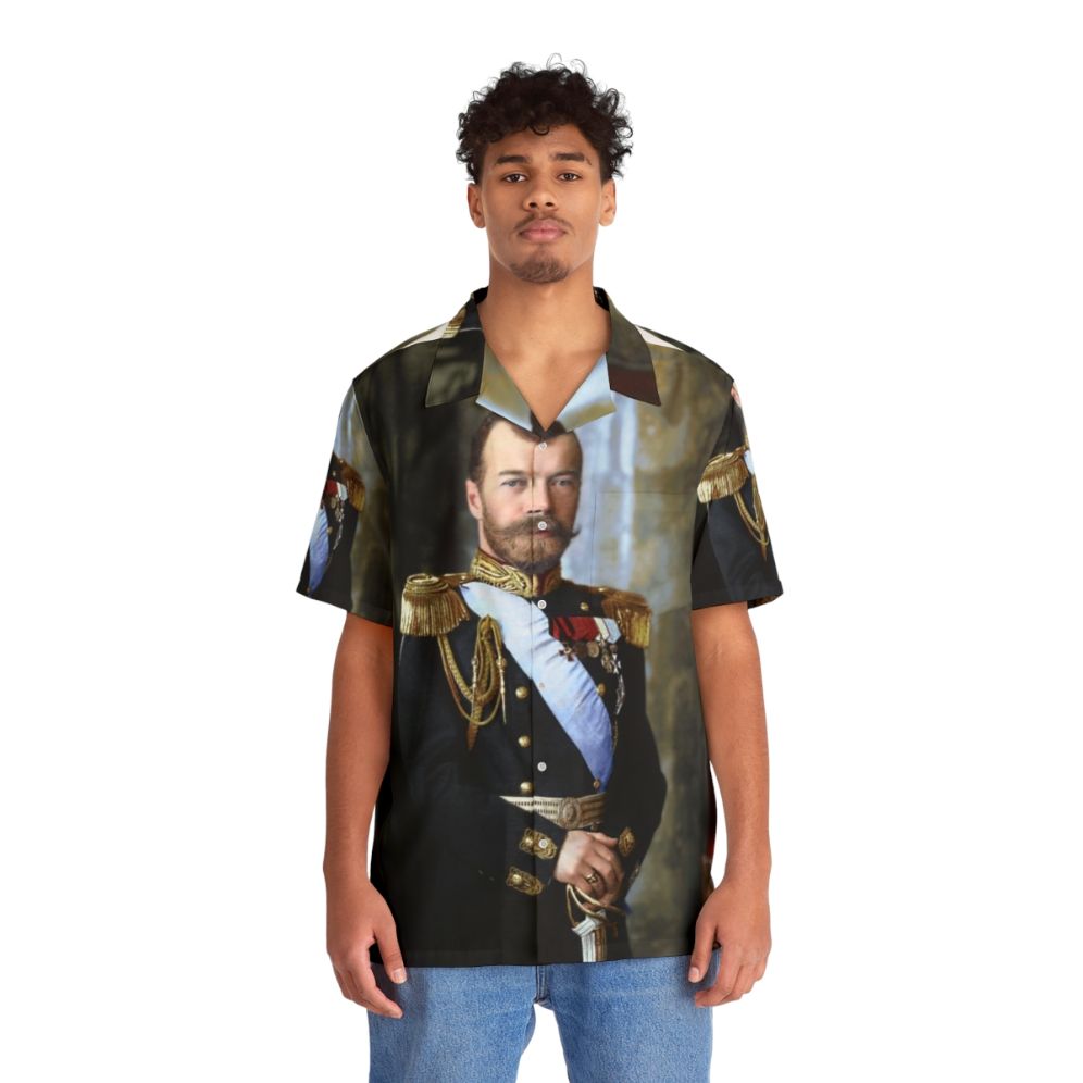 Tsar Nicholas II of Russia Hawaiian Shirt with Historical Portrait - People Front