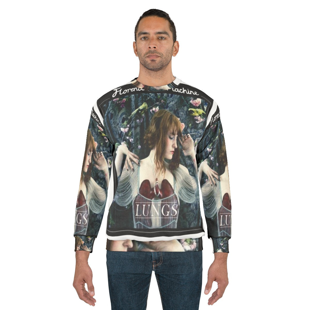 Flora Sweatshirt featuring floral pattern and Florence and The Machine band logo - men