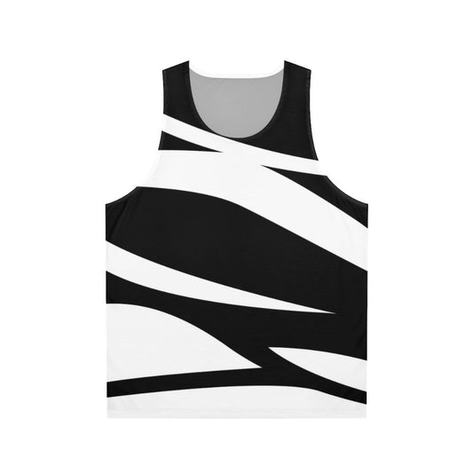 Modern abstract waves graphic unisex tank top