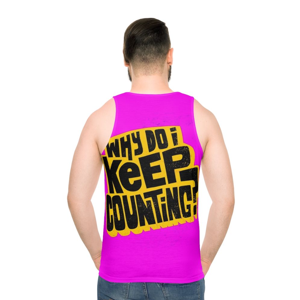 Inspiring unisex tank top with motivational typography - men back