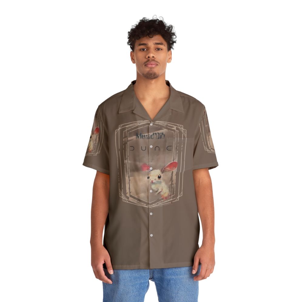 Dune-inspired Hawaiian shirt with sand mouse design - People Front