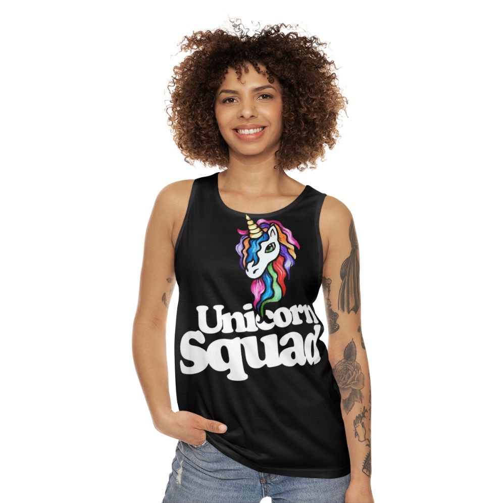 Retro unicorn squad unisex tank top - women