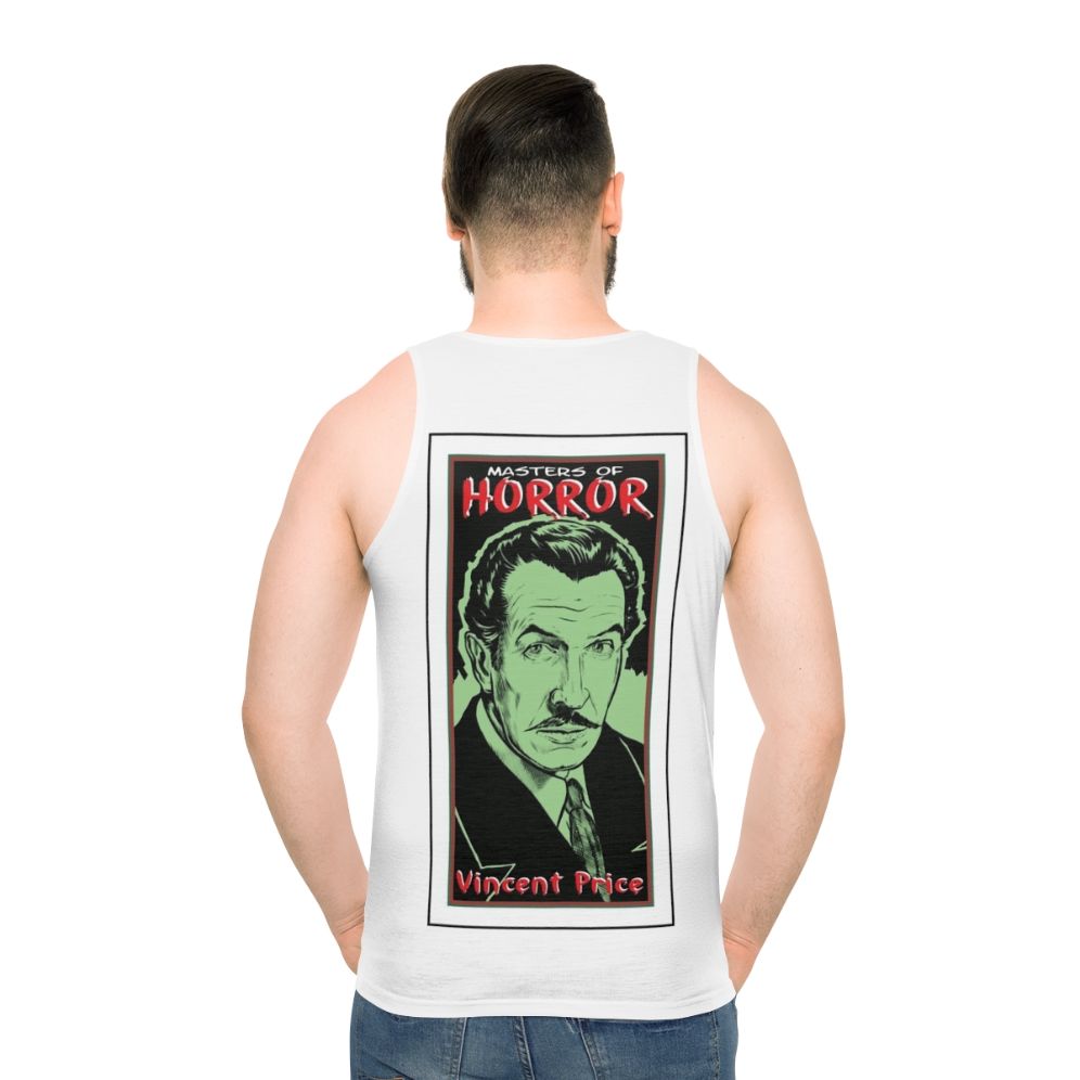 Unisex tank top featuring Vincent Price, the master of horror - men back