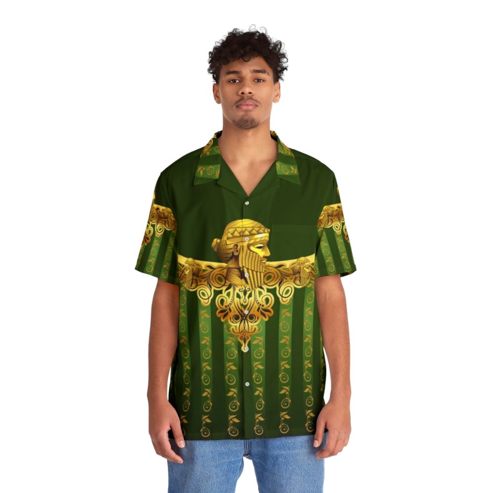 Assyrian King Sargon II Hawaiian Shirt - People Front