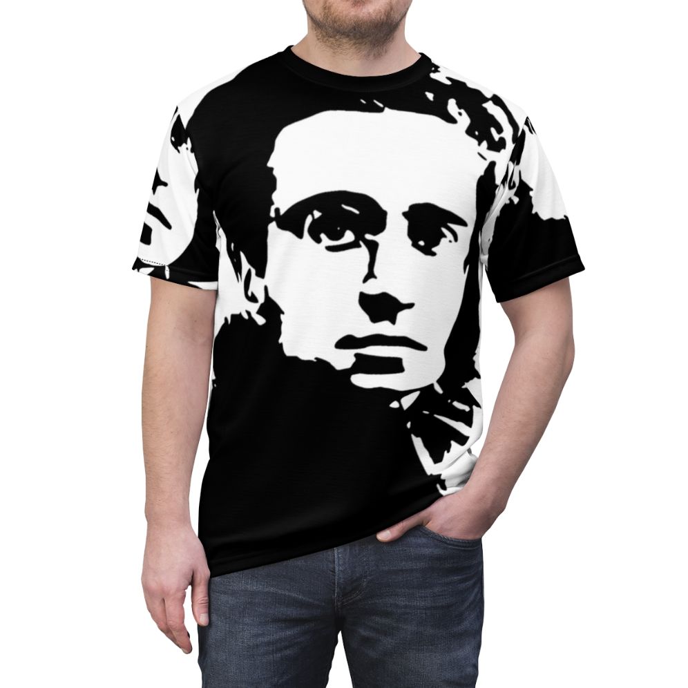 T-shirt featuring a portrait of Italian philosopher and political theorist Antonio Gramsci - men front