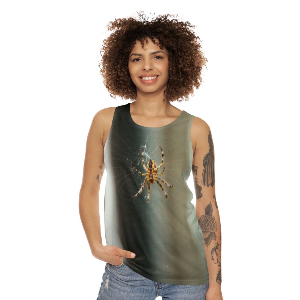 Unisex spider web insects animals tank top - women