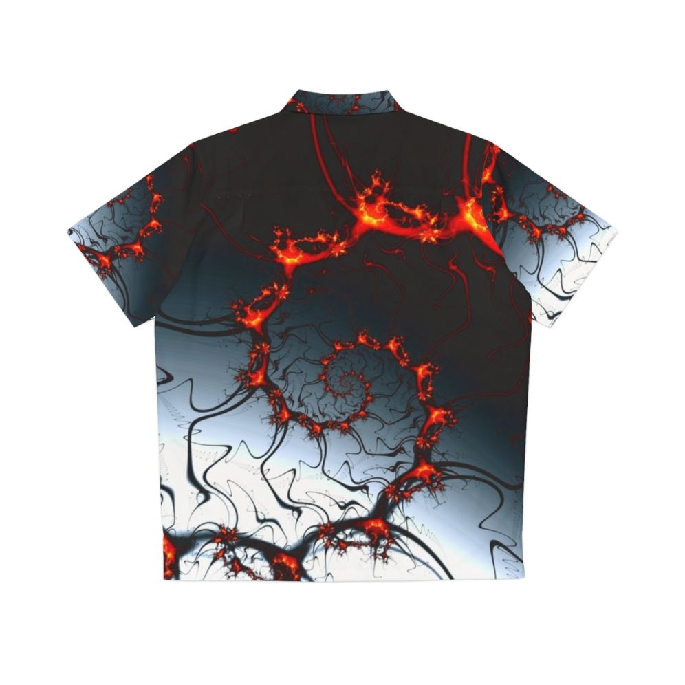 Burning fractal pattern on a Hawaiian shirt - Back