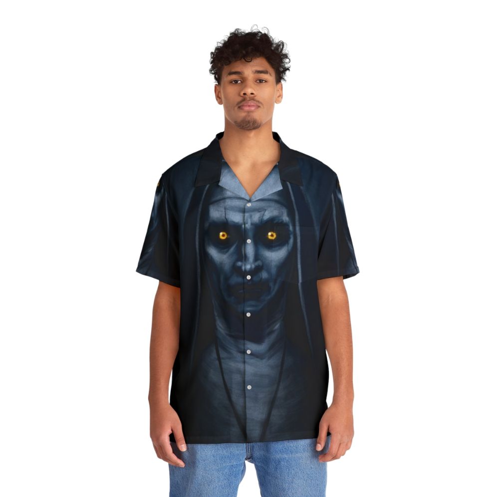 Valak Painting Hawaiian Horror Shirt - The Conjuring Paranormal Apparel - People Front