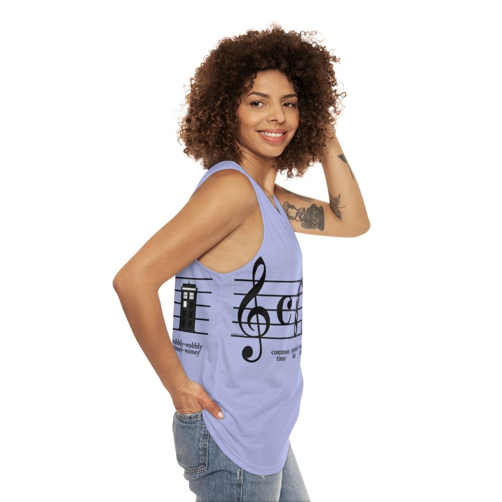 Timey Wimey Doctor Who Unisex Tank Top - women side