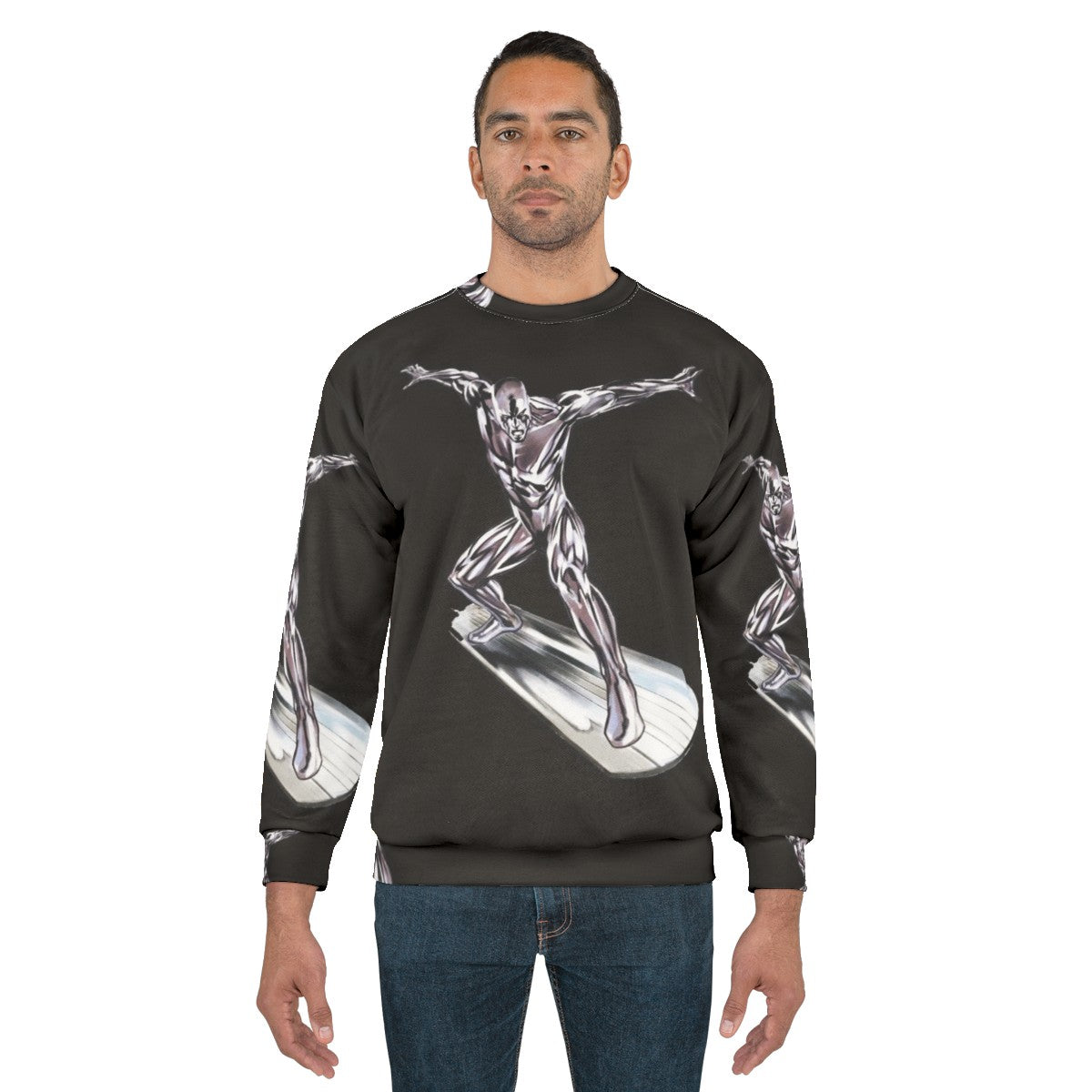 Great Wave Surfer Sweatshirt featuring the iconic Kanagawa wave design - men