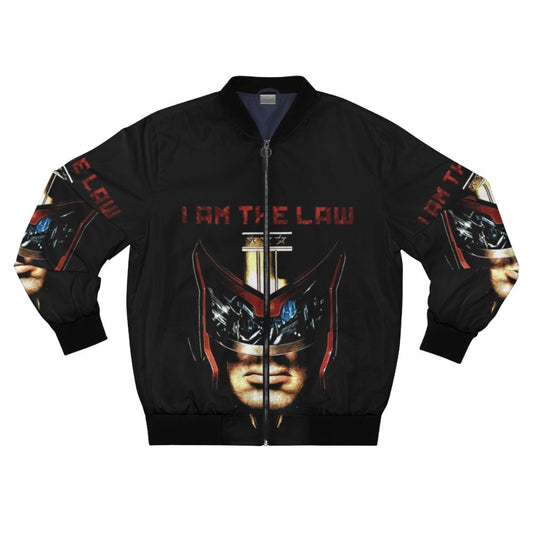 "I Am the Law" sci-fi bomber jacket featuring a judge uniform design