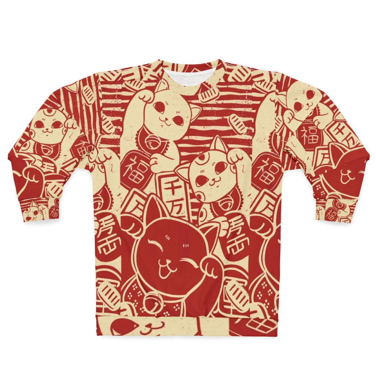 Maneki Neko Japanese Lucky Cat Sweatshirt