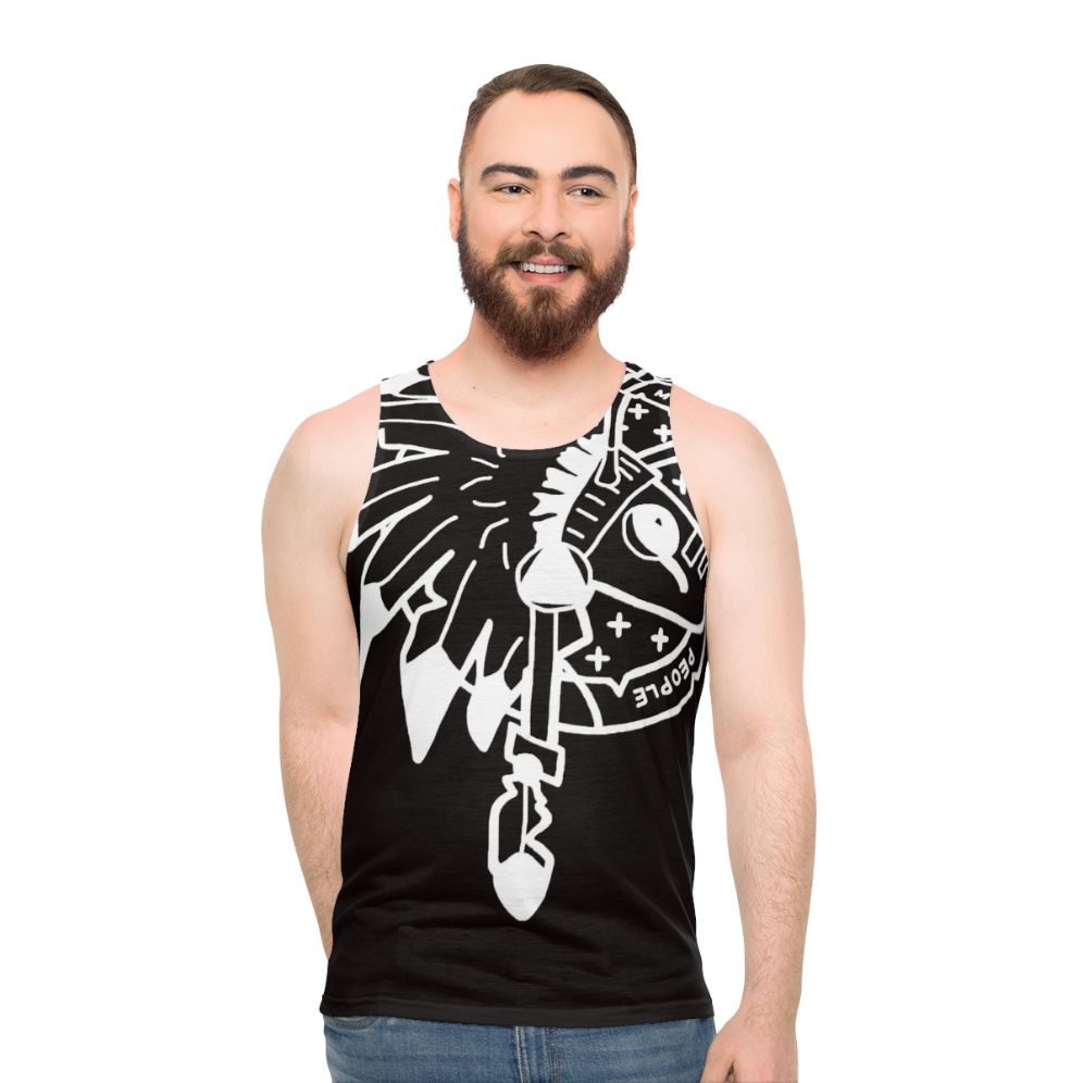 Unisex classic tank top with Ant Music People graphic design - men