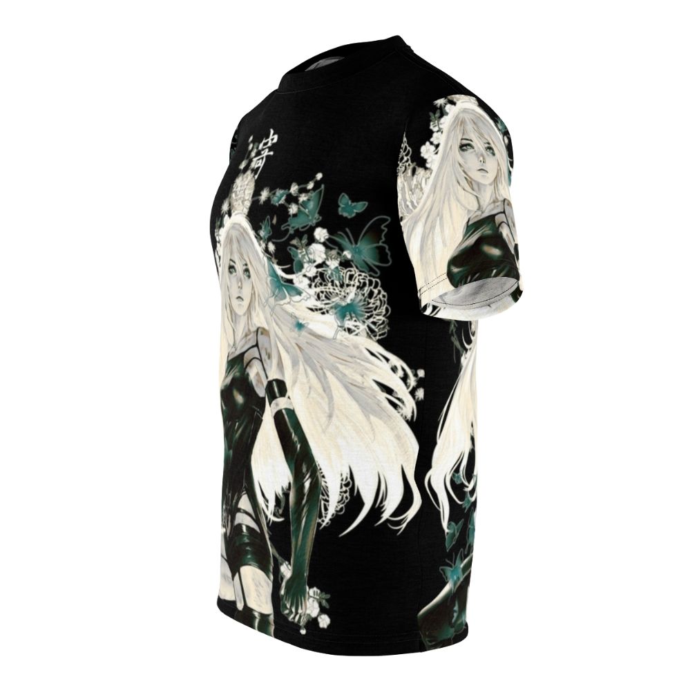 Magical butterflies and floral patterns adorn this high-quality AOP t-shirt - men left