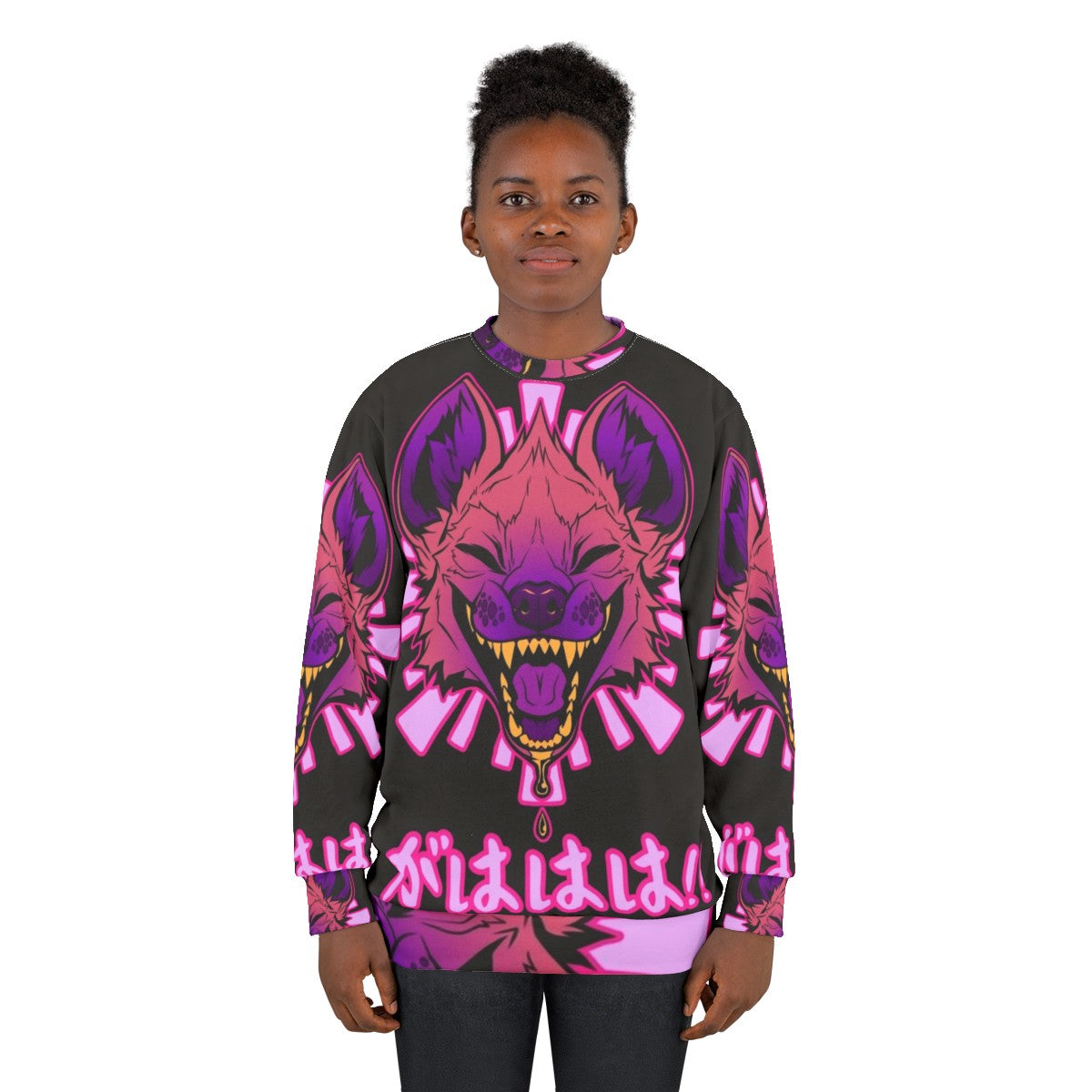 Kawaii Hyena Vaporwave Sweatshirt - women