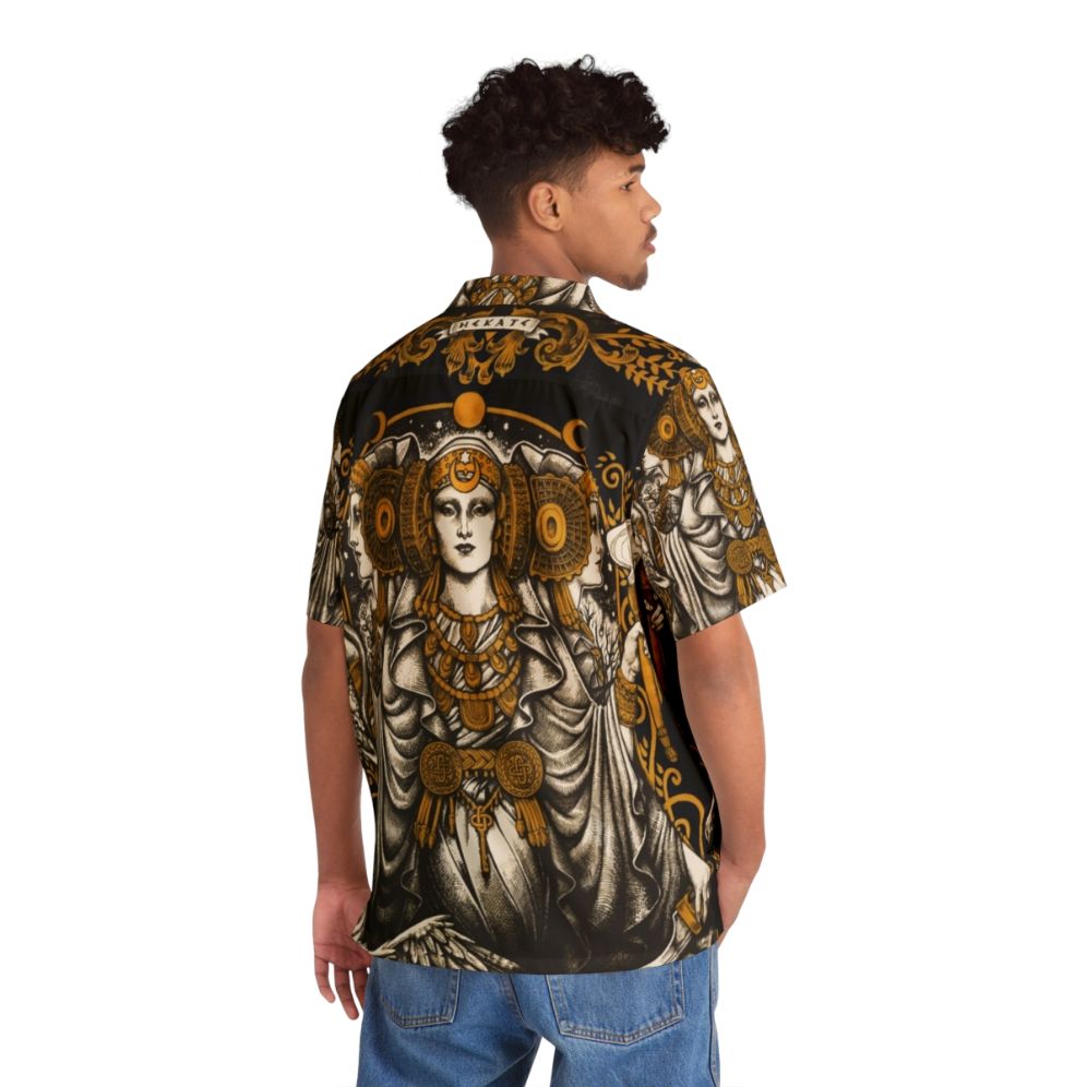 Iberian Hecate Hawaiian Shirt featuring hecate goddess and medusa art - People Back