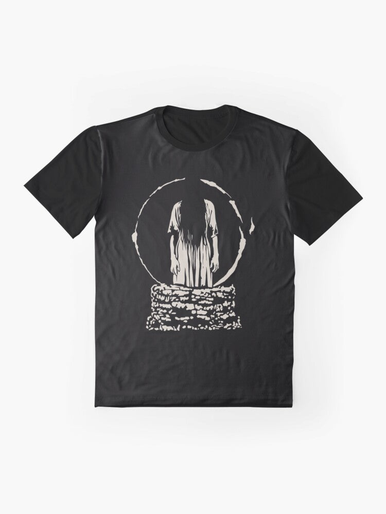 The Ring Horror Graphic T-Shirt featuring the iconic image from the Japanese horror movie - Flat lay