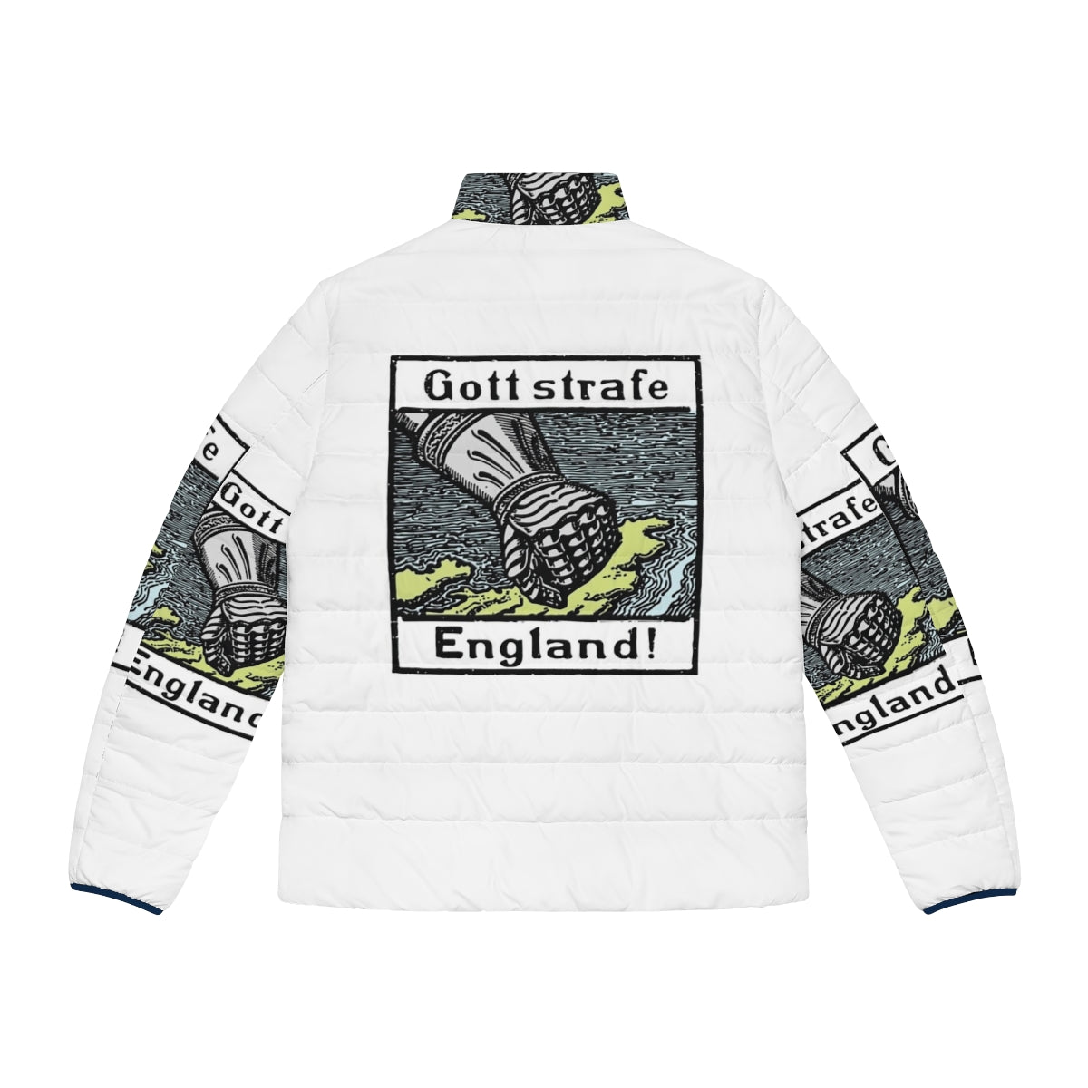 Gott Strafe England Deutschland Puffer Jacket - Back