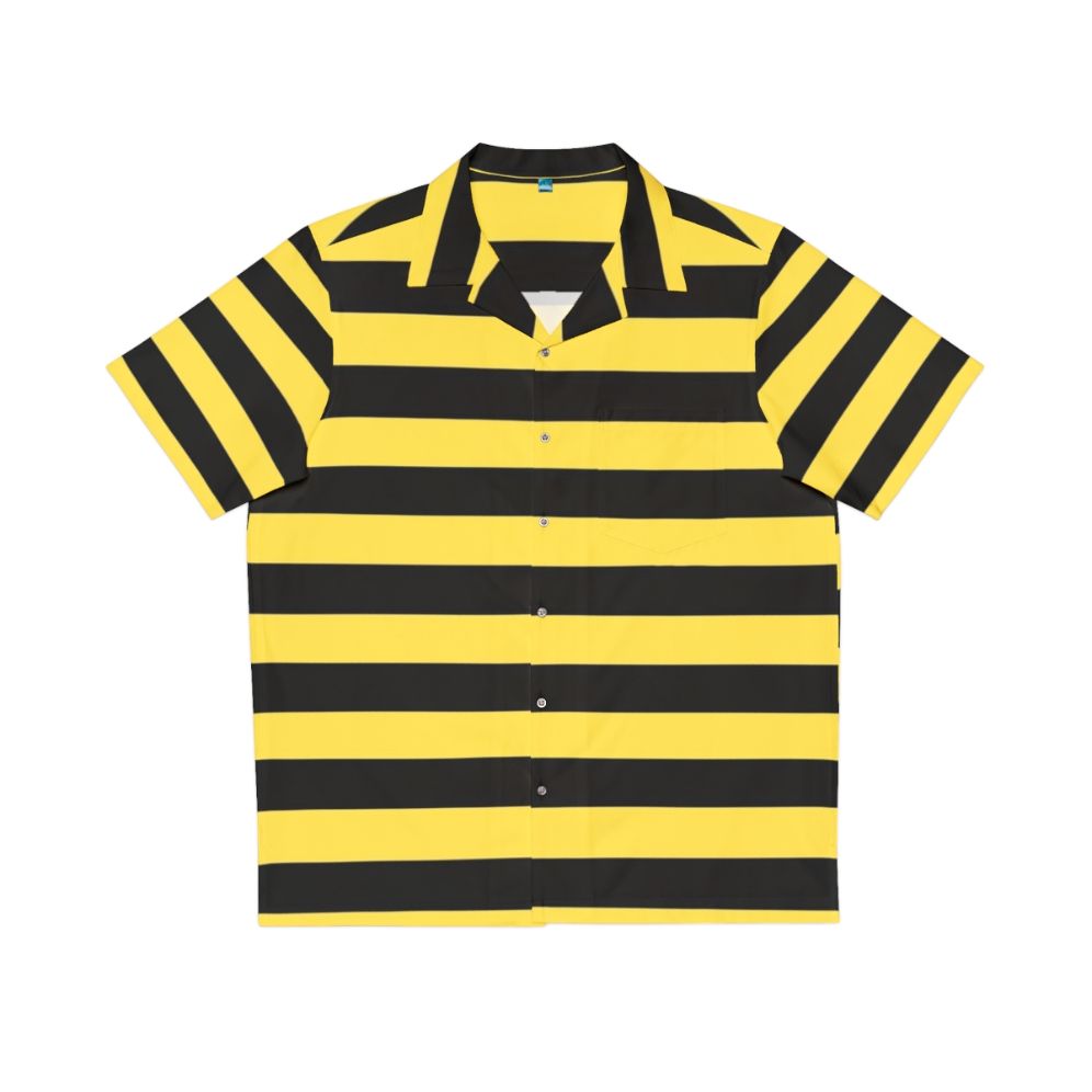 Bumblebee-Inspired Black and Yellow Hawaiian Shirt