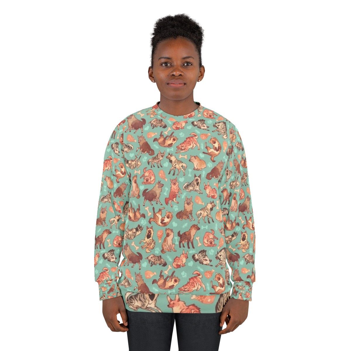 Hyena print sweatshirt with a cool, stylish pattern - women