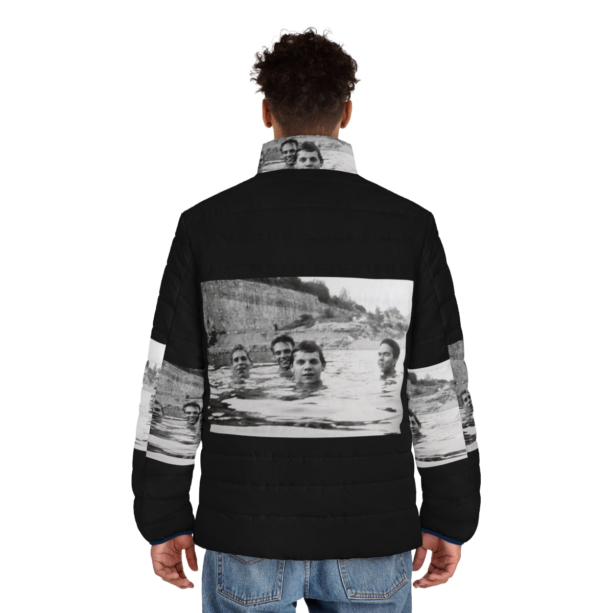 Slint "Spiderland" alternative music themed puffer jacket - men back