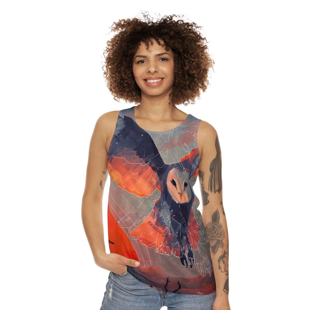 Owl hunter graphic tank top - women