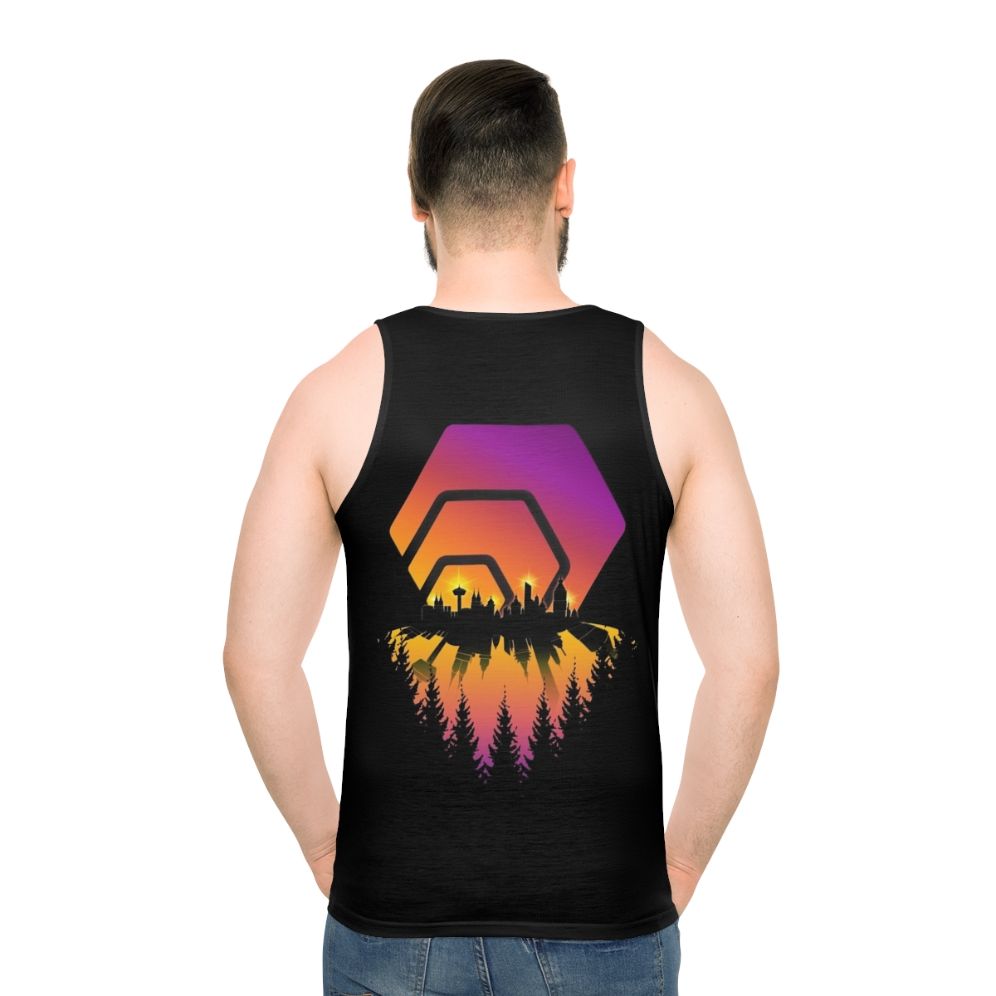 Hex Crypto Unisex Tank Top - men back