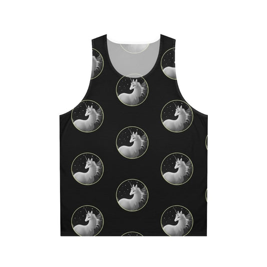 Unisex tank top with a magical unicorn illustration