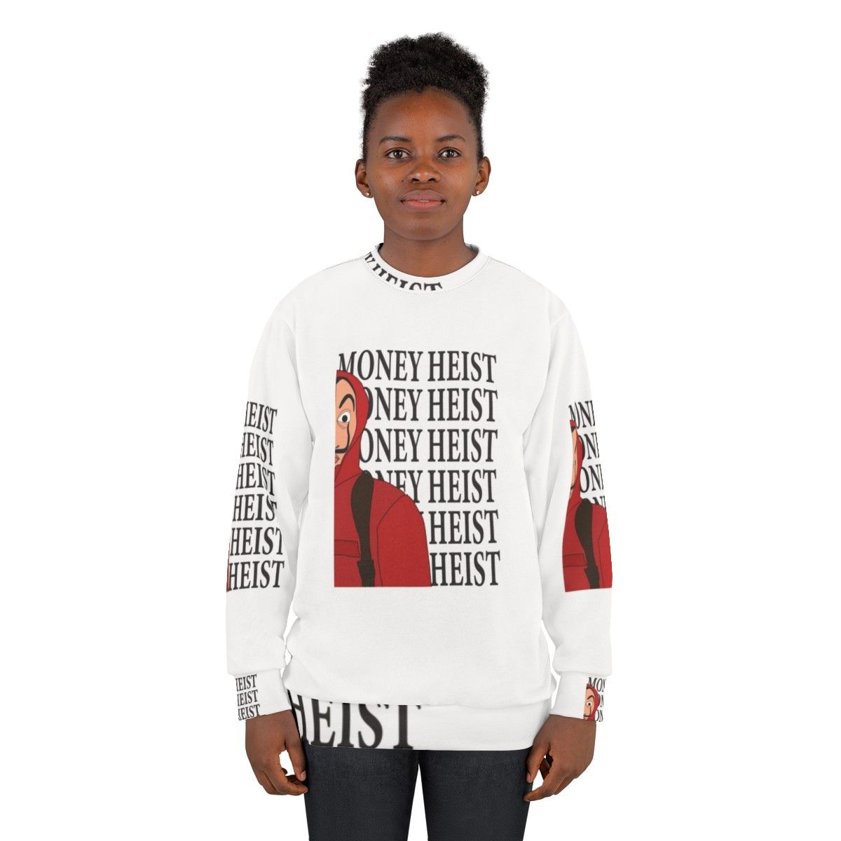 Money Heist Sweatshirt featuring the iconic characters from the Netflix series - women