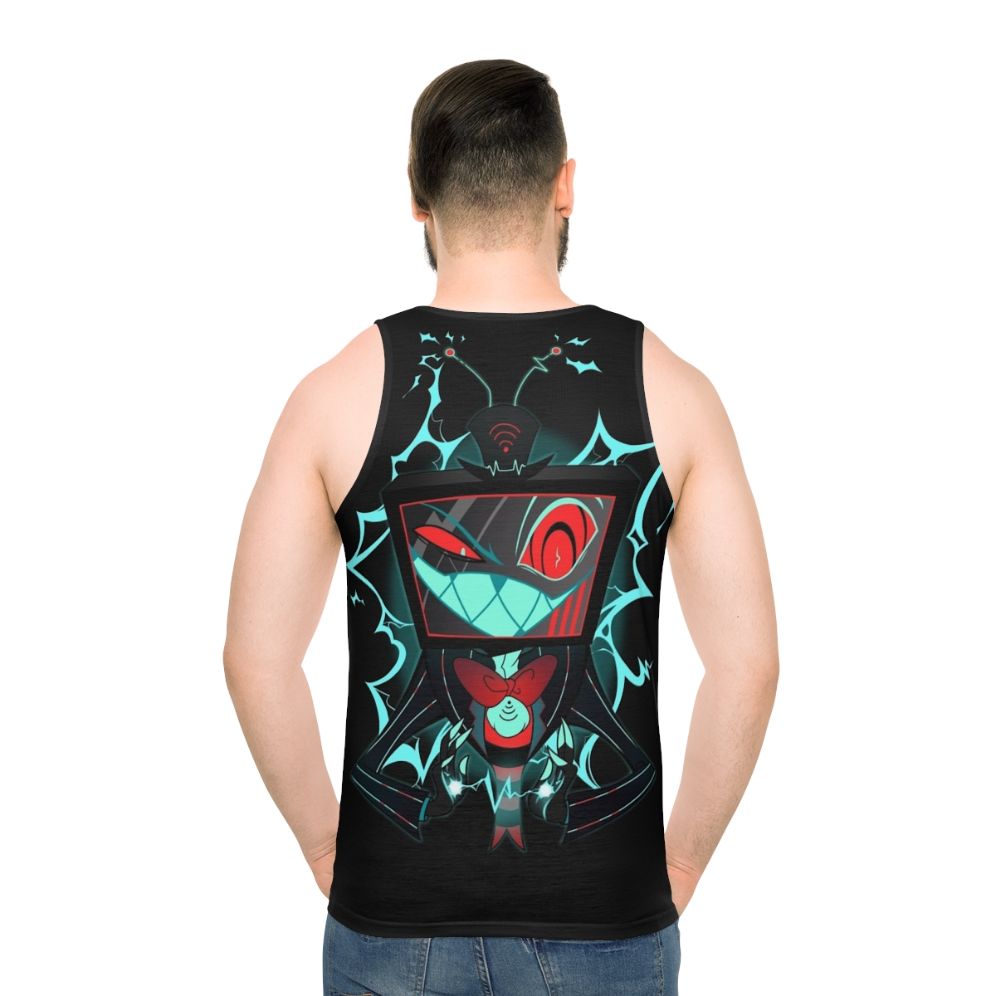 Unisex Vox tank top with demonic design - men back