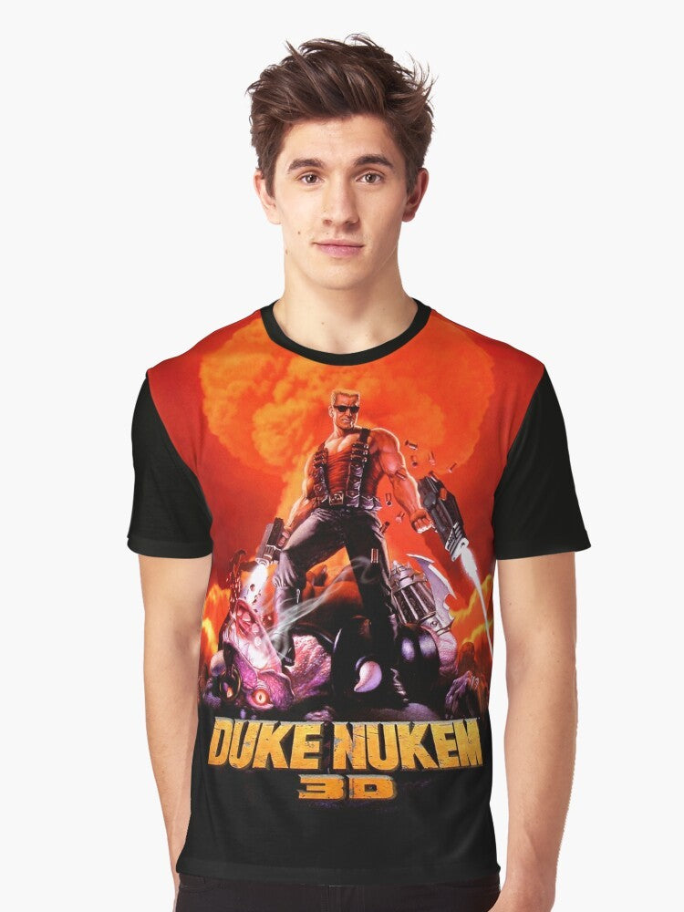 Duke Nukem 3D retro game print graphic t-shirt - Men