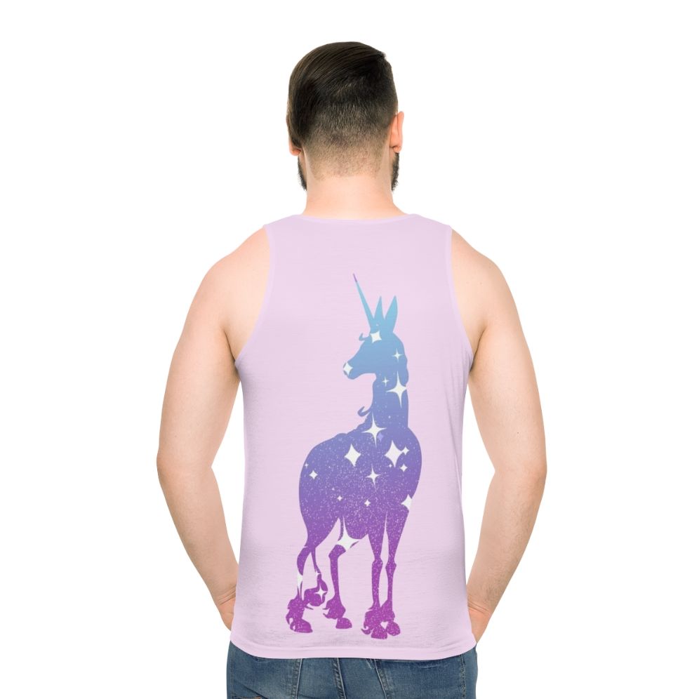 Dreamer Unicorn Silhouette Unisex Tank Top - men back