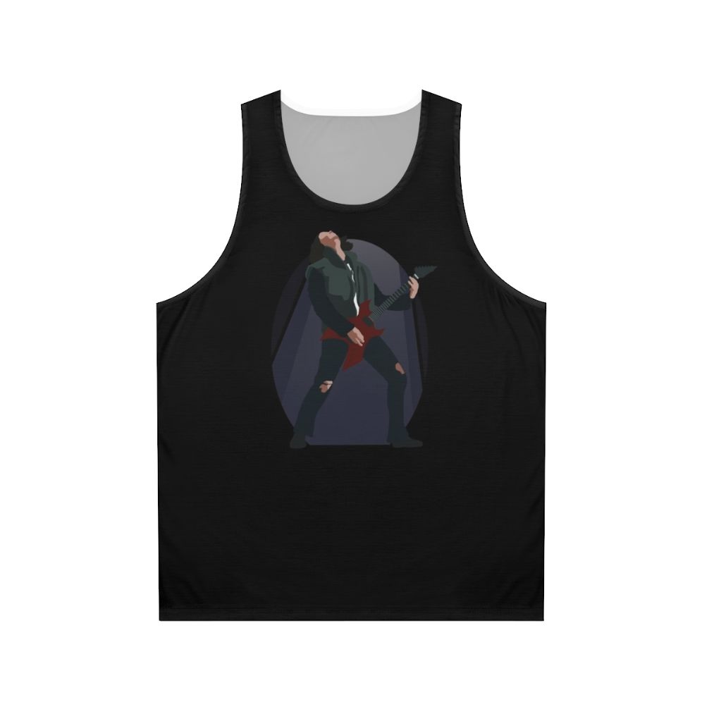 Eddie Munson playing guitar in Stranger Things 4 unisex tank top