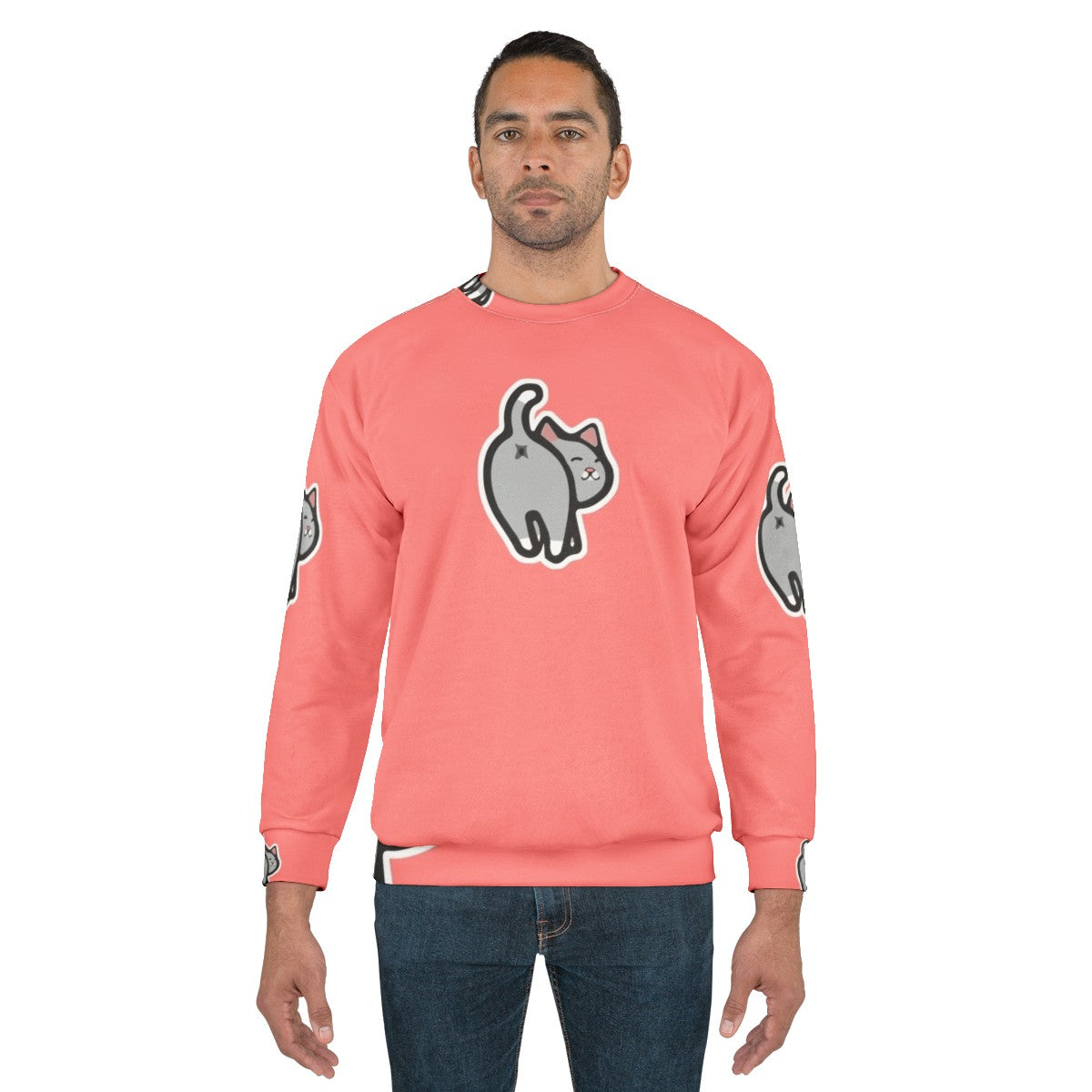 Cat butt sweatshirt for cat lovers - men