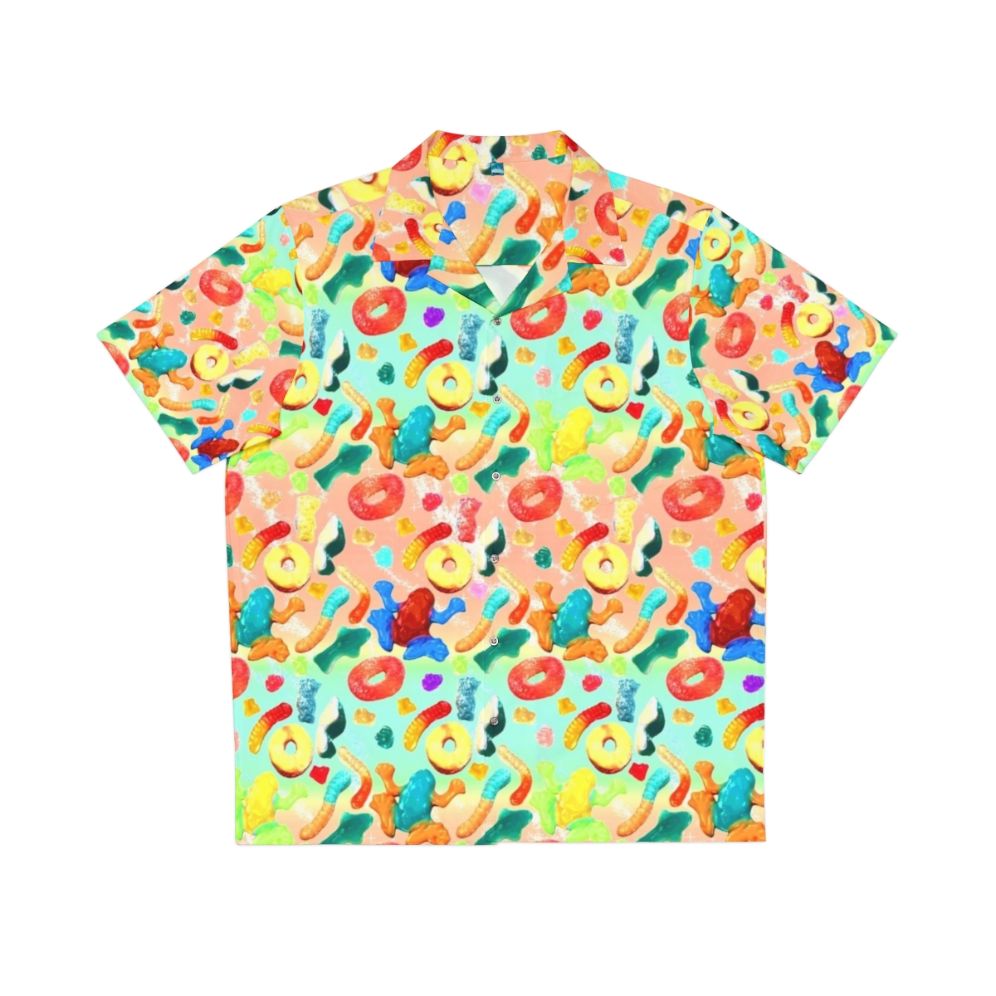 Gummy Galore Hawaiian Shirt with Vibrant Tropical Candy Pattern