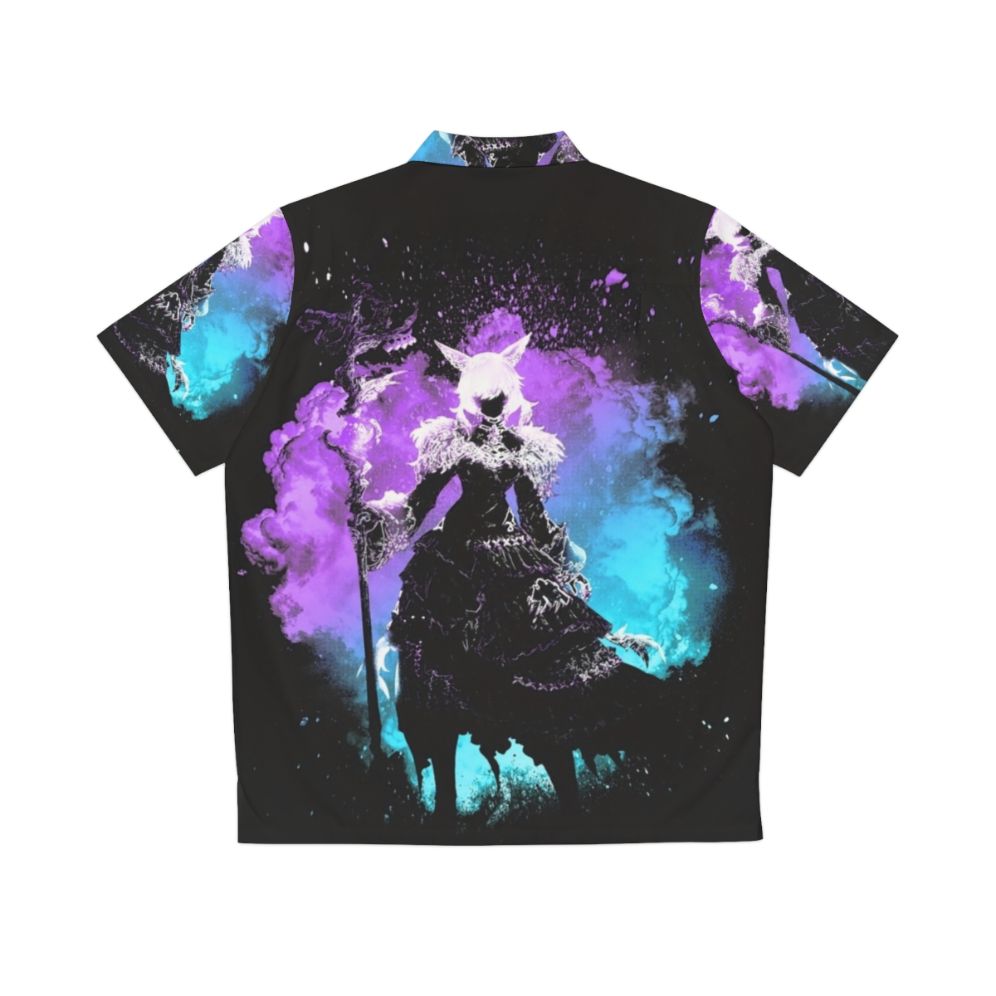 Cosmic Fantasy Hawaiian Shirt with Final Fantasy Inspired Design - Back