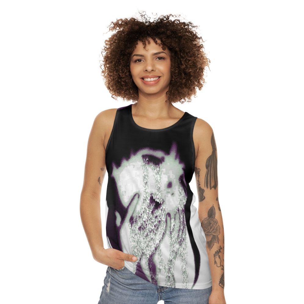 Anime-Inspired Glitch Art Pixel Tank Top - women