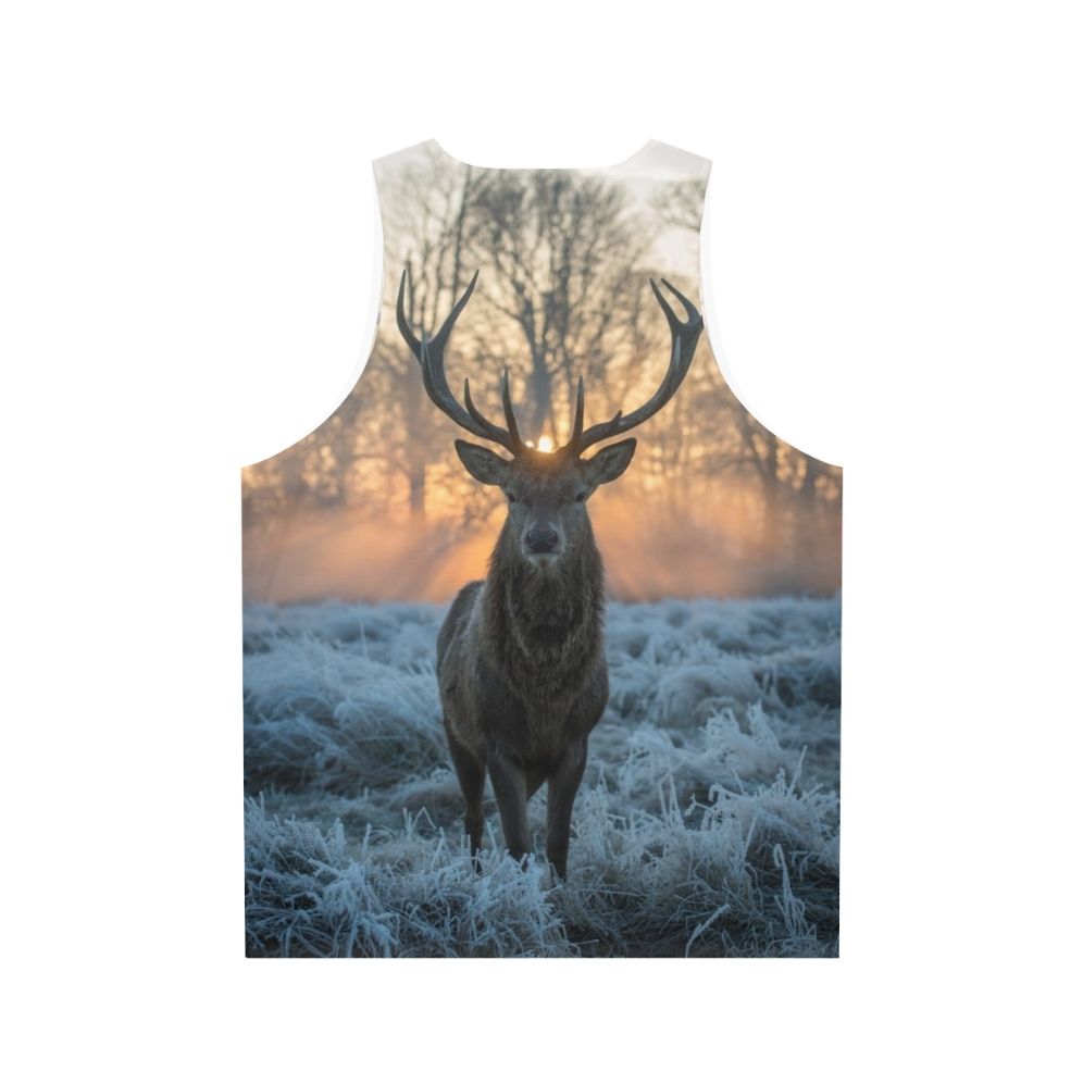 Mystic Highland Unisex Tank Top with Mythic Stag Design - Back