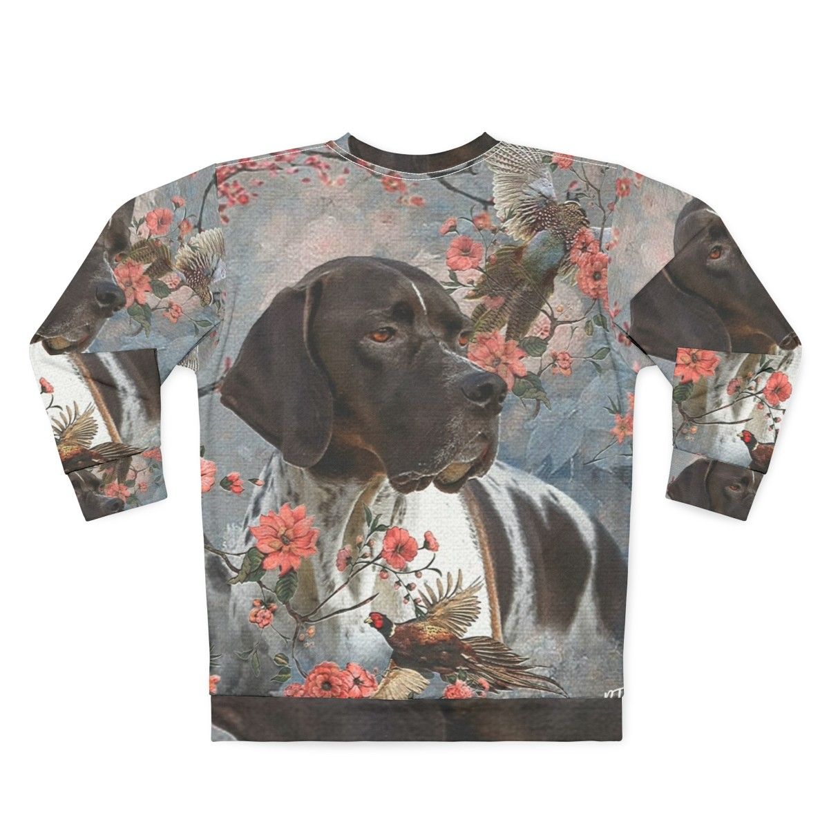 Pointer dog with pheasants on sweatshirt - Back