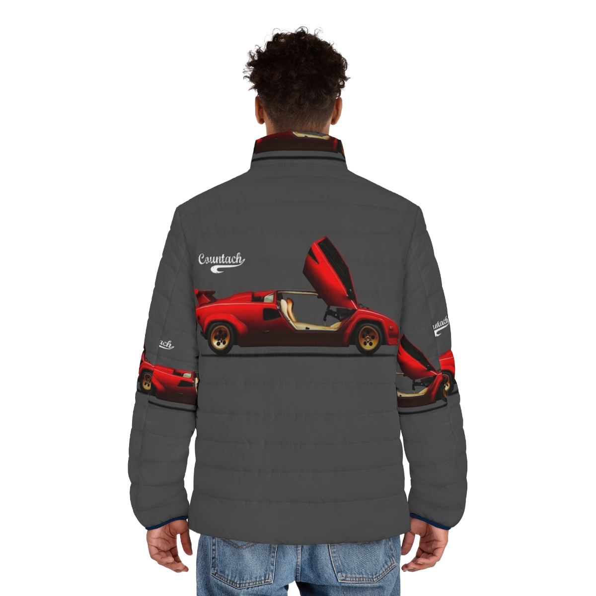 Countach LP500 S Puffer Jacket with classic supercar design - men back