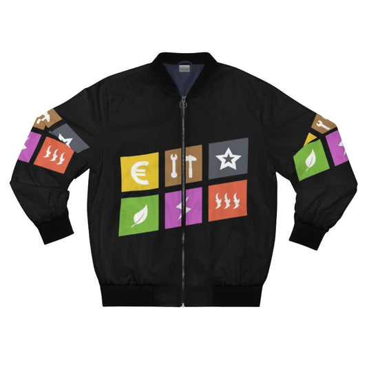 Terraforming Mars board game themed bomber jacket with a spacey, futuristic design