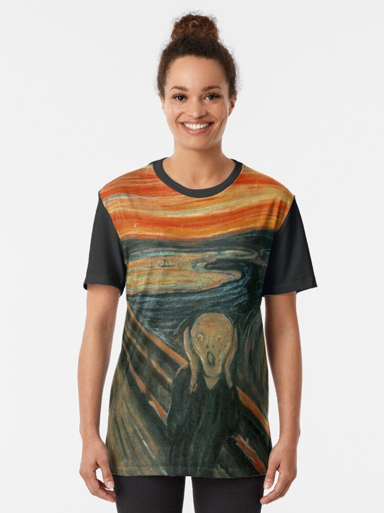 Graphic t-shirt featuring "The Scream" painting by Edvard Munch - Women